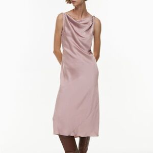 Aritzia Wilfred Goddess Satin Dress